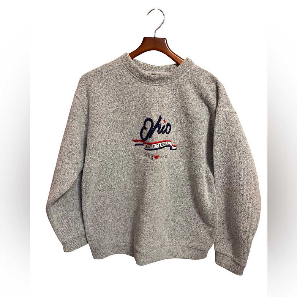 Vintage One Way Ohio Bicentennial Woven Sweatshirt Crewneck Men’s Medium